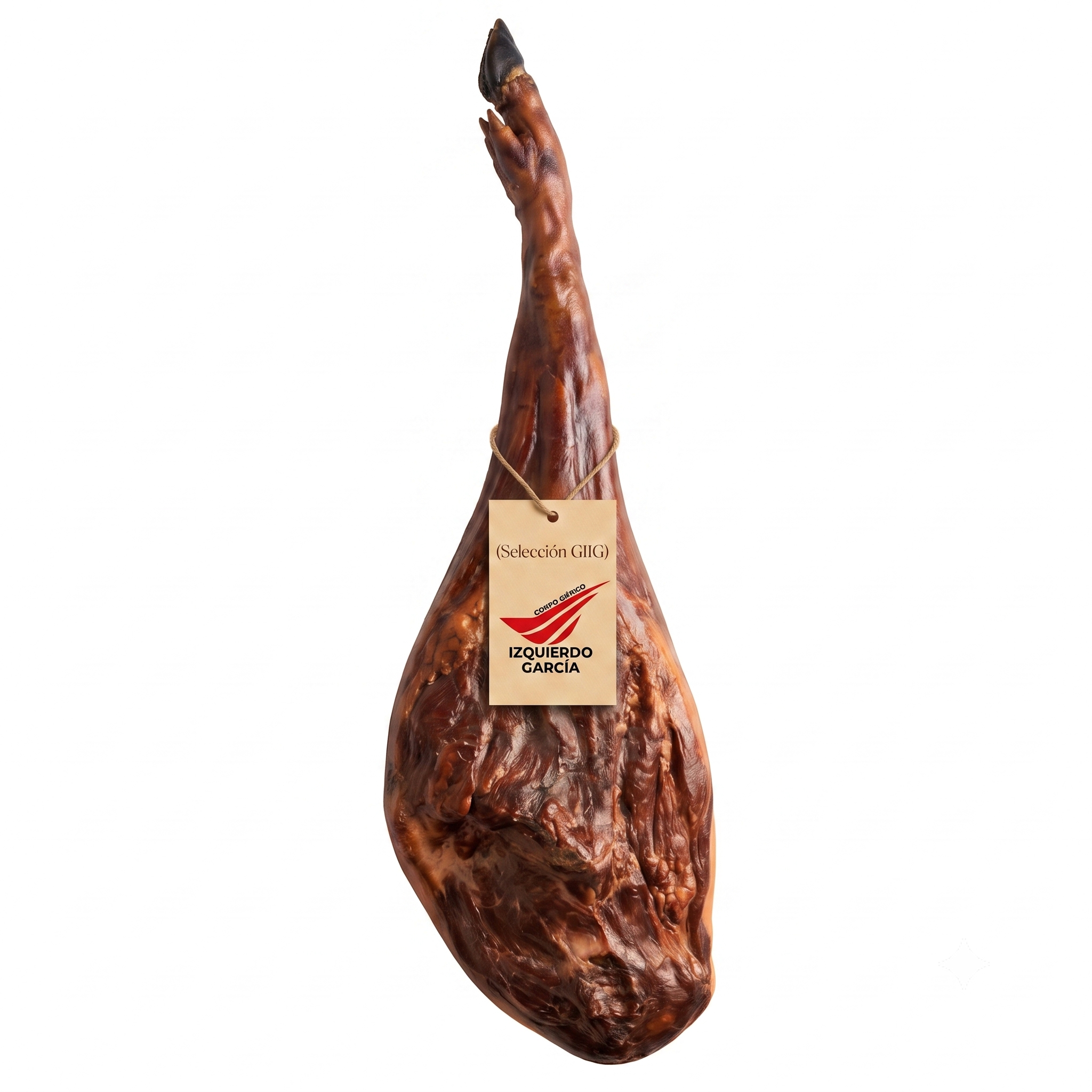 Jamón Ibérico Selección GIIG Plata de alta calidad con etiqueta blanca
